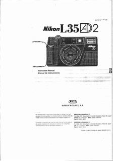 Nikon L 35 AD 2 manual. Camera Instructions.